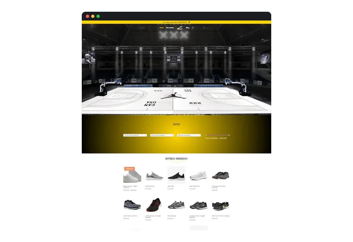 Sitio web de Calzado Urbano Colombia desarrollado por Distinweb