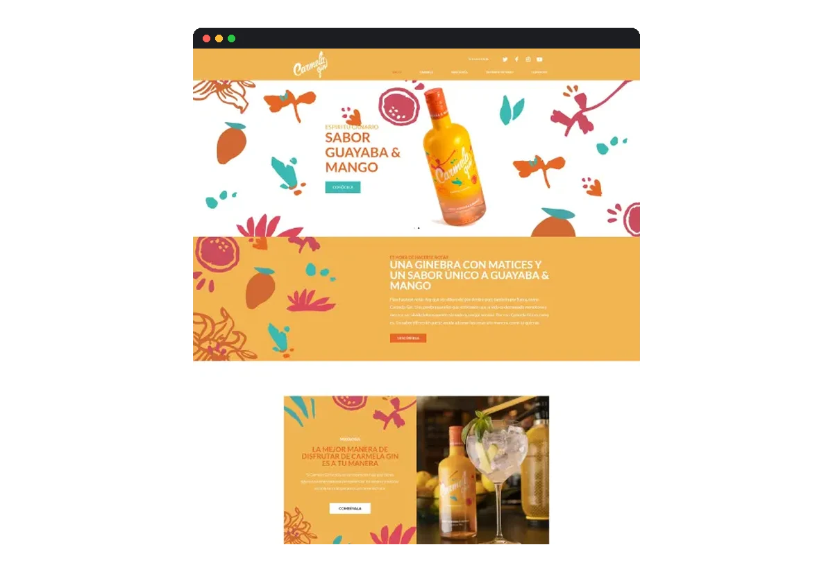 Sitio web de Carmela Gin desarrollado por Distinweb
