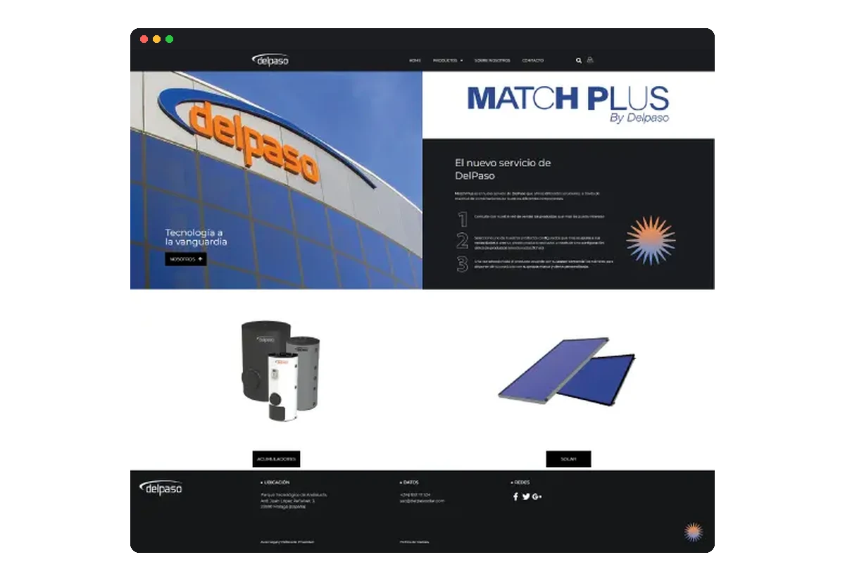 Sitio web de Delpaso Solar desarrollado por Distinweb
