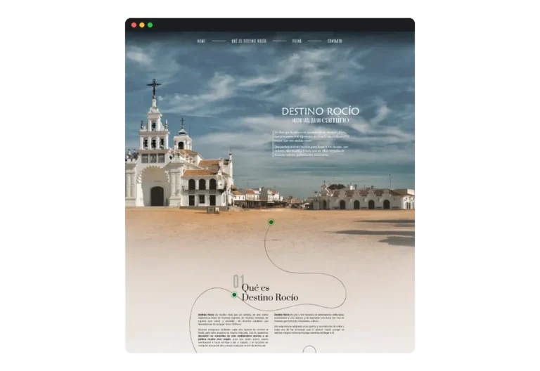 Sitio web de Destino Rocío desarrollado por Distinweb