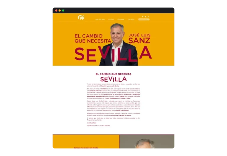 Sitio web de El cambio que necesita Sevilla desarrollado por Distinweb