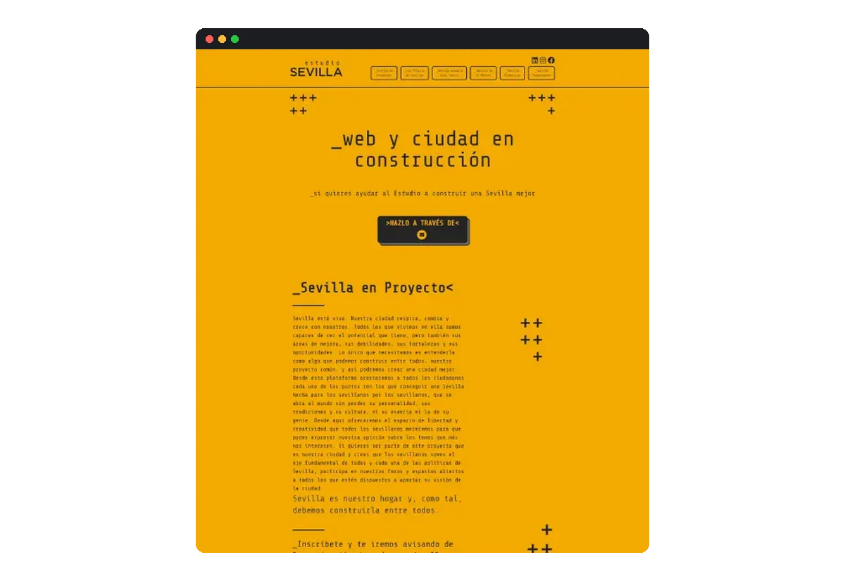 Sitio web de Estudio Sevilla desarrollado por Distinweb
