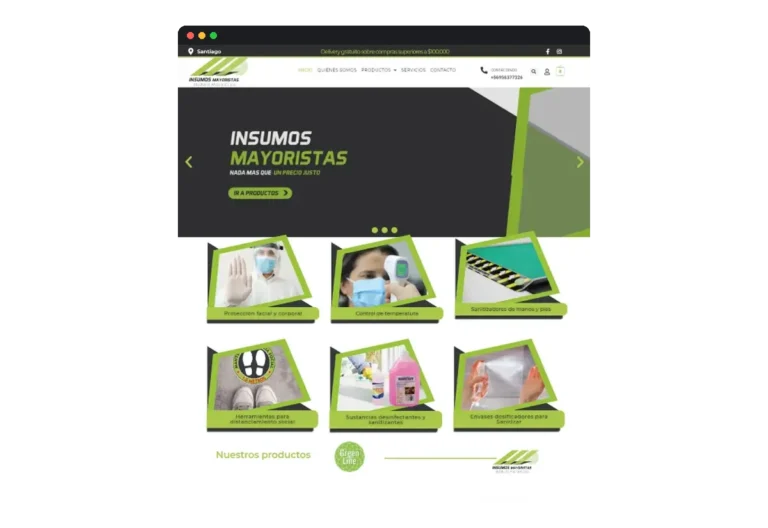 Sitio web de Insumos Mayoristas desarrollado por Distinweb