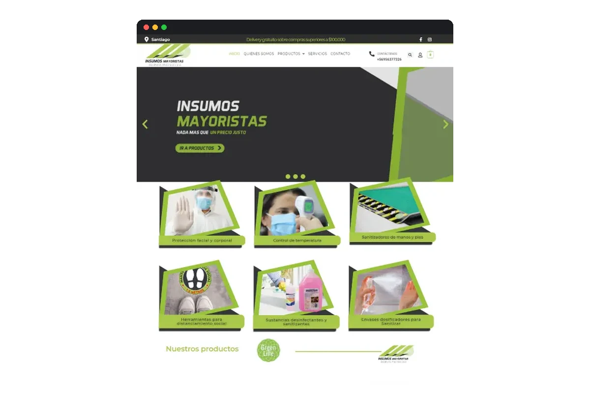 Sitio web de Insumos Mayoristas desarrollado por Distinweb