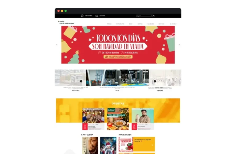Sitio web de Vialia Estación María Zambrano desarrollado por Distinweb