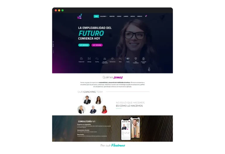 Sitio web de W-Up · Empleabilidad y liderazgo desarrollado por Distinweb